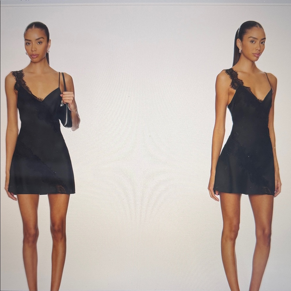 Tularosa Aliyah Women's Black Lace-Trim Slip Dress
